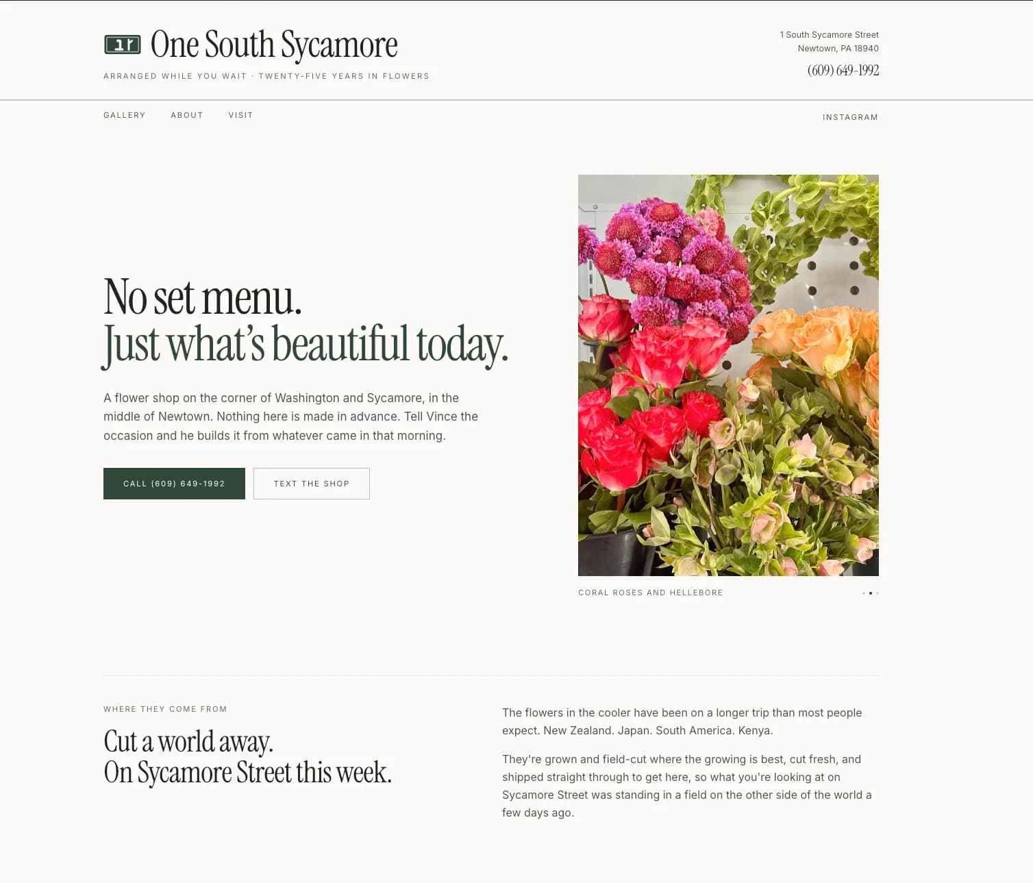 One South Sycamore website